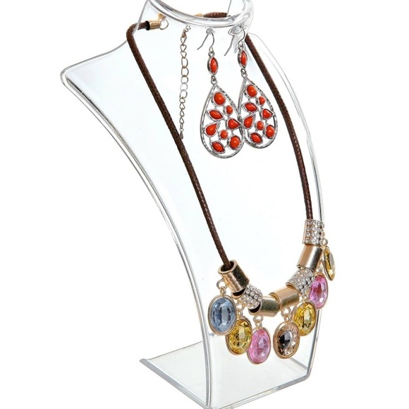 Acrylic jewelry display set approx 8 inches each for necklaces and earri… - Picture 2 of 5